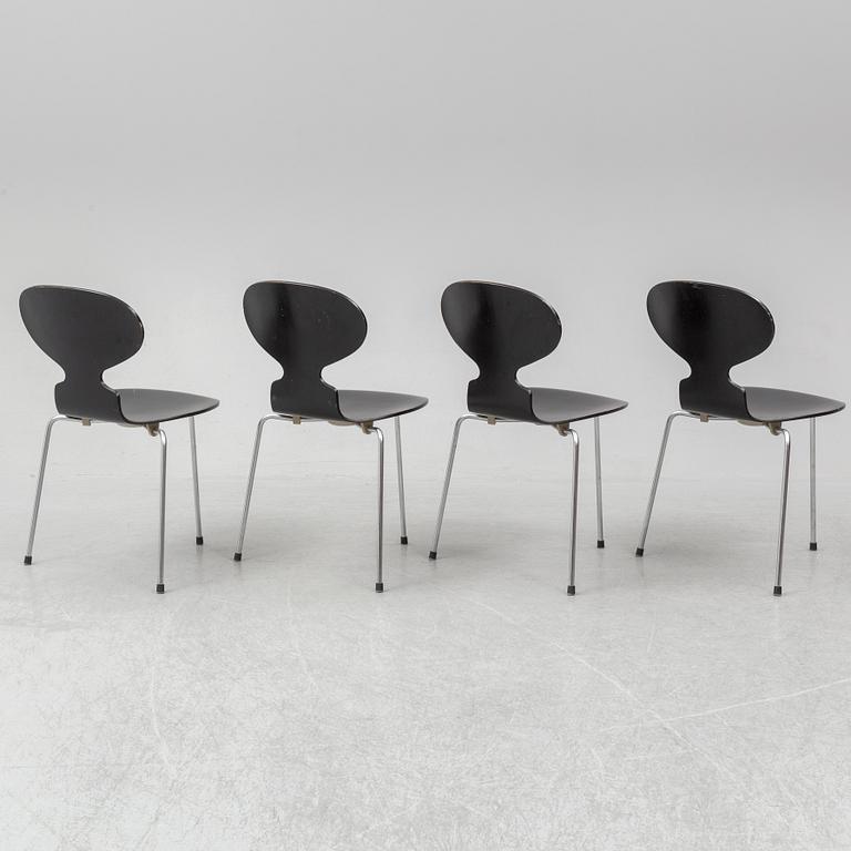 ARNE JACOBSEN, stolar, 4 st, "Myran", Fritz Hansen, Danmark, 1971.