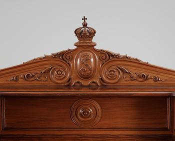 A Swedish Royal 19th century writing desk by C K Edberg (1843-1896). Provenance: Queen Sofia of Sweden (1836-1913).