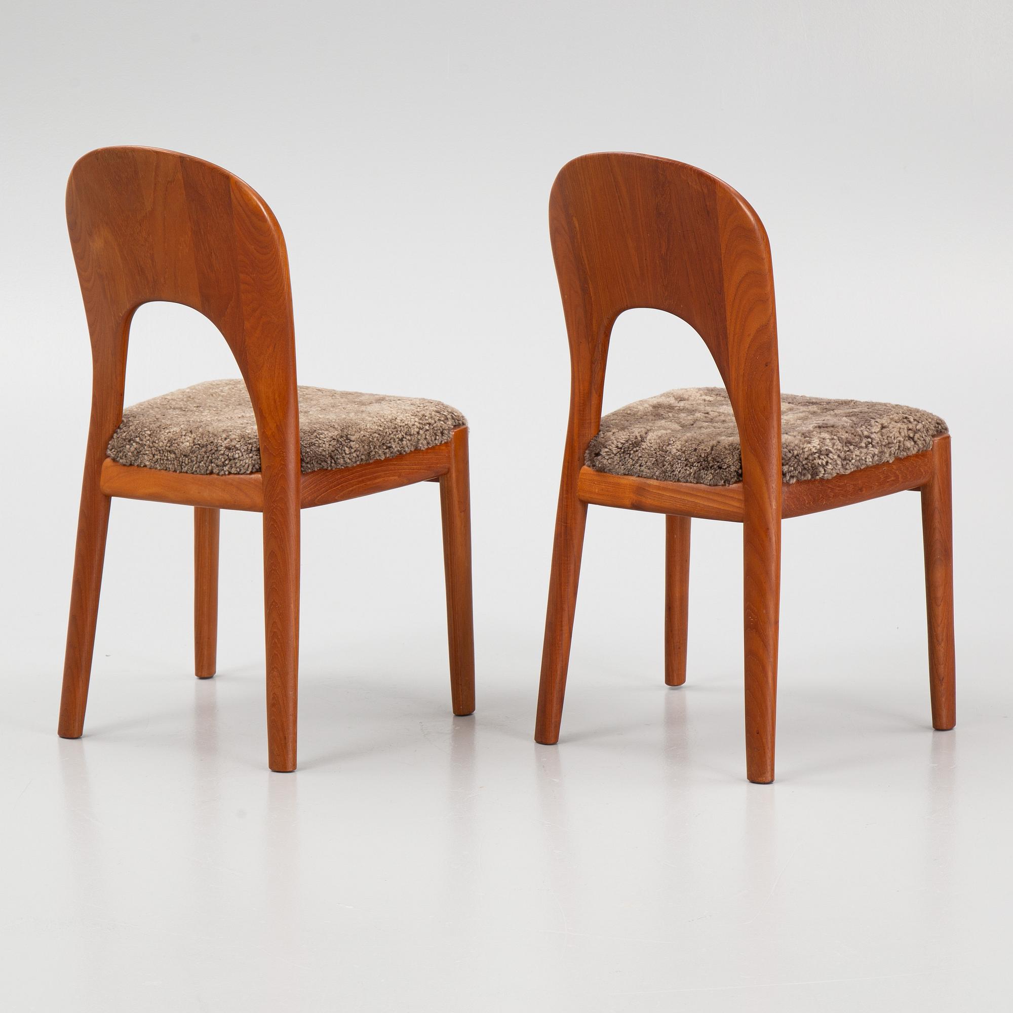 Niels Kofoed, chairs, 6 pieces, Denmark, second half of the 20th century.