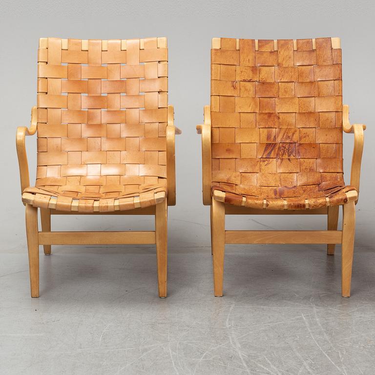 Four 'Eva' lounge chairs by Bruno Mathsson, for Firma Karl Mathsson, 1960' and 70's.