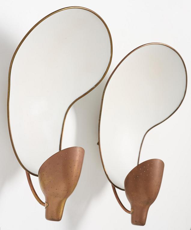 Carl-Axel Acking, a pair of wall lamps model number "5017", Bröderna Malmströms Metallvarufabrik, Malmö, 1940s.