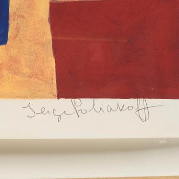 Serge Poliakoff, "Composition jaune, bleue et rouge".