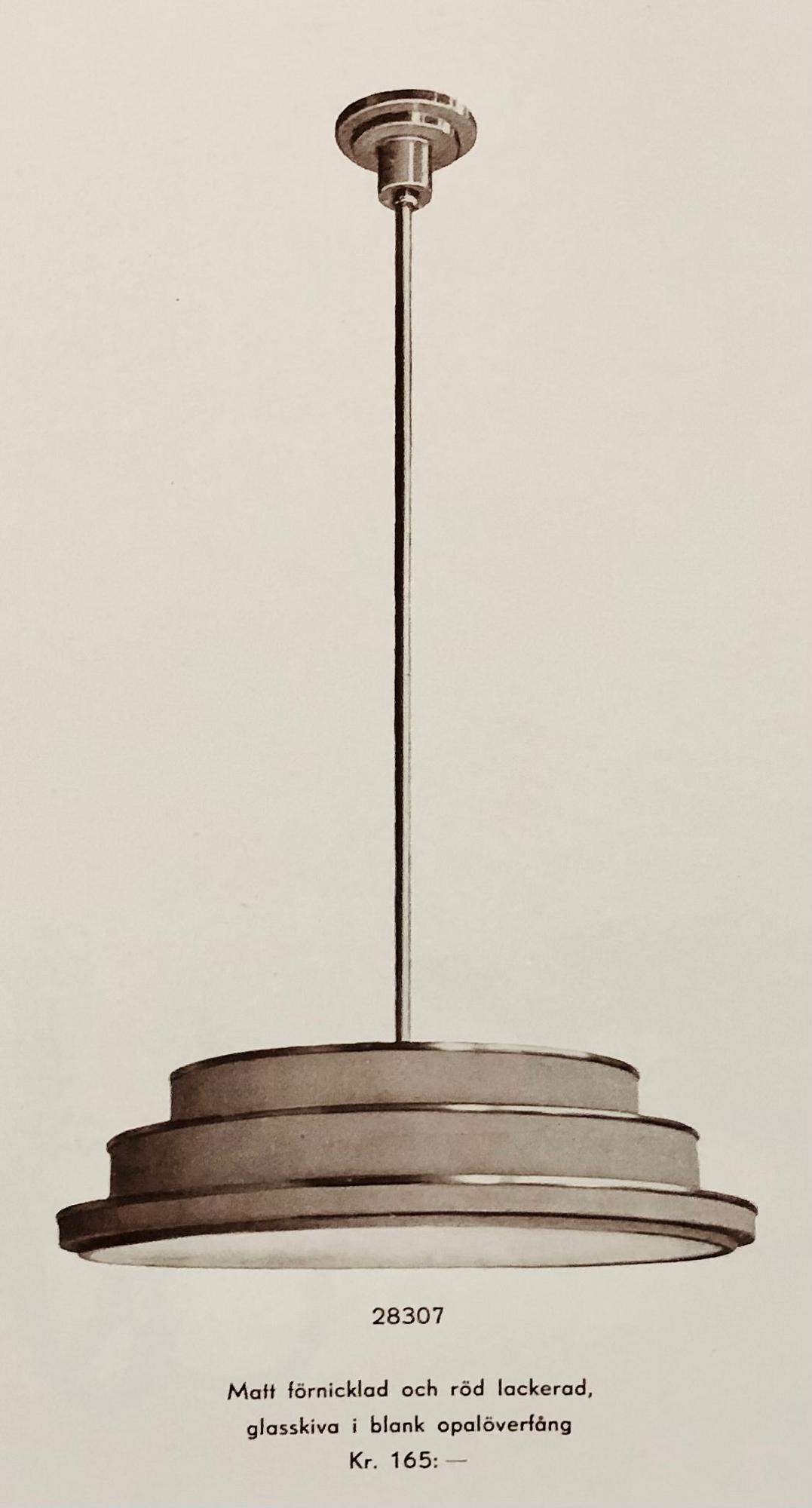 Erik Tidstrand, a ceiling lamp, model "28307", Nordiska Kompaniet, 1930s.