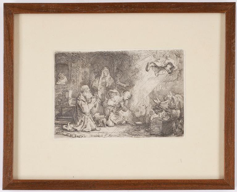 REMBRANDT HARMENSZ. VAN RIJN. Etsning 1641, senare avdrag, troligen 1800-tal.