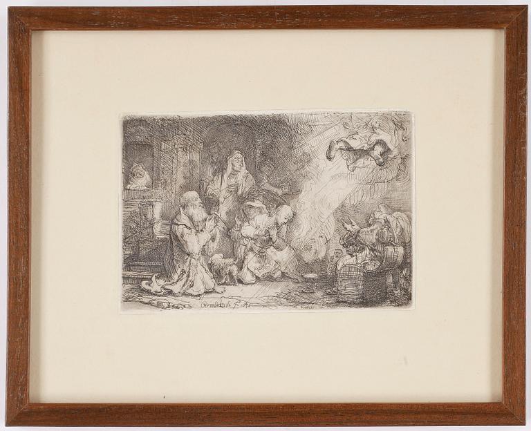 REMBRANDT HARMENSZ. VAN RIJN. Etsning 1641, senare avdrag, troligen 1800-tal.