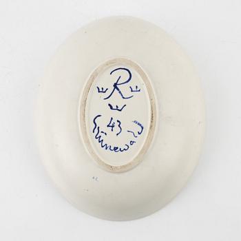 Isaac Grünewald, A stoneware bowl made for Rörstrand, Sweden. Signed and dated R Grünewald -43.