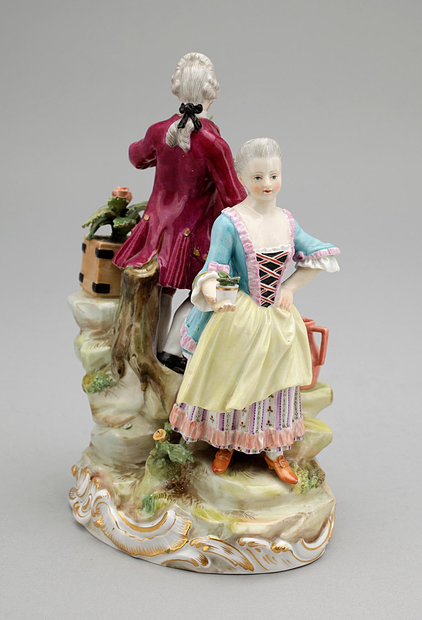 FIGURINPAR, porslin, Meissen, cirka 1850-tal.