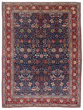 422. A semi-antique Qum carpet of Safavid design, Central Persia (Iran), c. 416 x 315 cm.