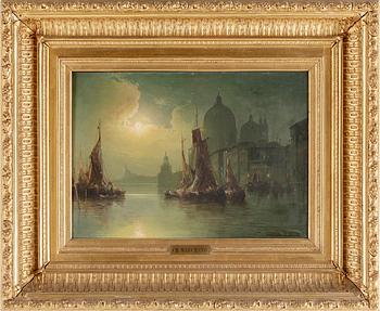 CHARLES MARCHAND/KARL KAUFMANN, olja på pannå, signerad Ch. Marchand. Venise 1880.