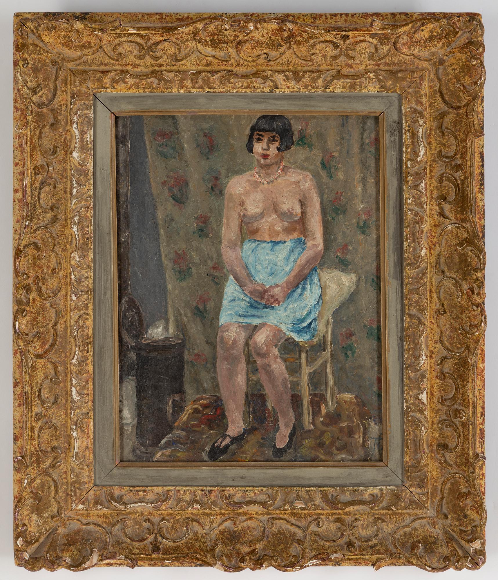 Tove Friis-Hjorth, olja på pannå, signerad.