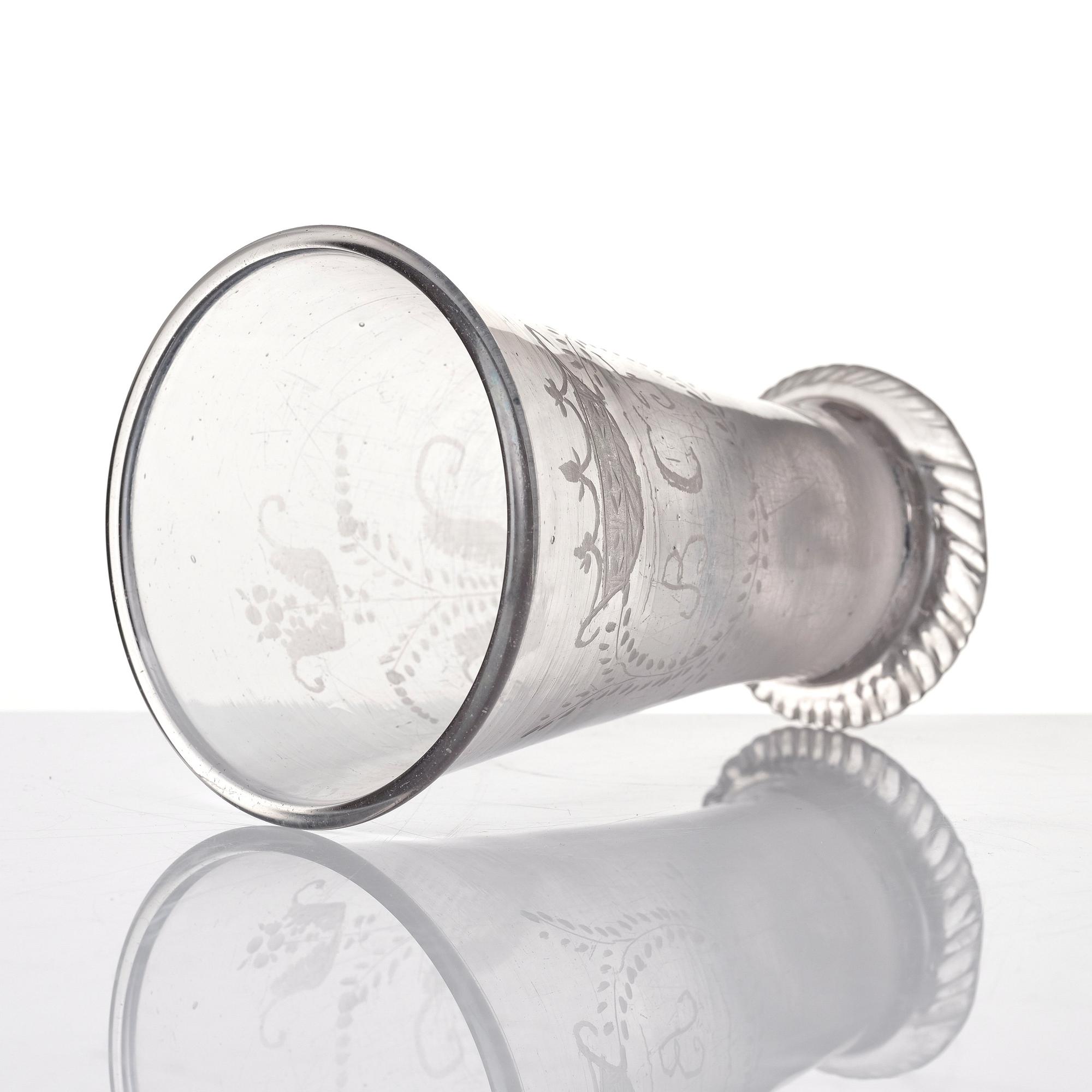 A glass goblet, Skånska glasbruket, Sweden, 18th Century.