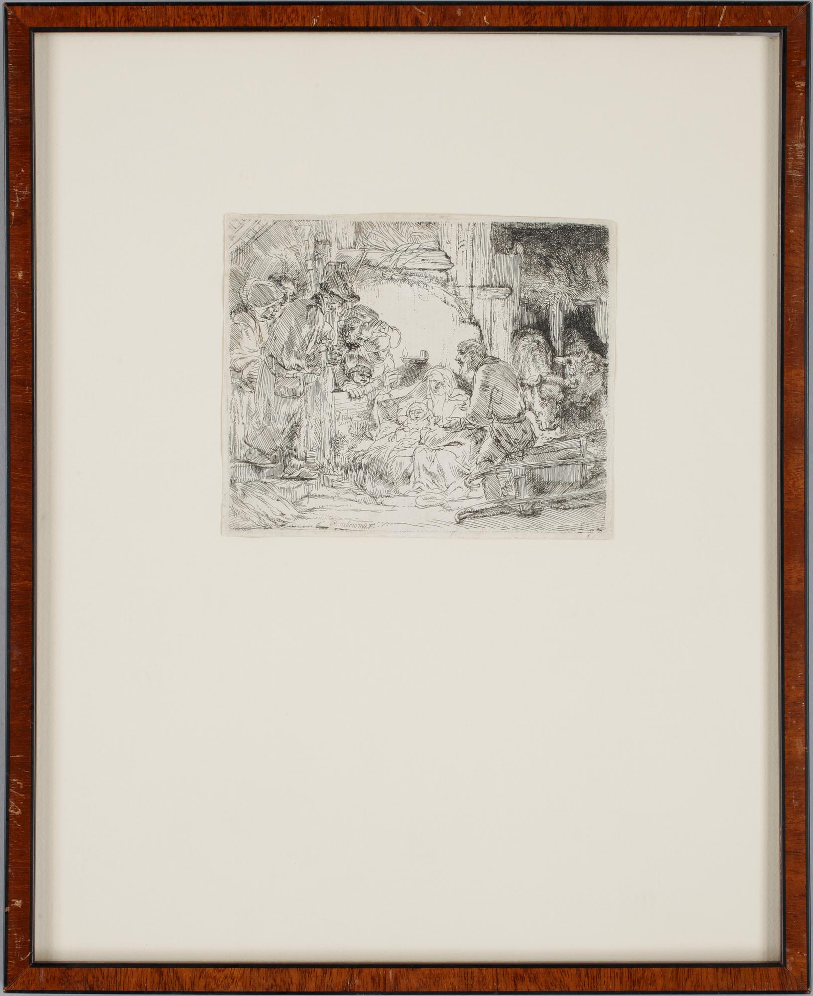 REMBRANDT HARMENSZ. VAN RIJN, etsning. Ca 1654 (Möjligen 1700-talsavdrag).