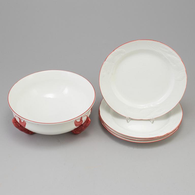 A creamware crayfish service from Rörstrand, late 20th century.