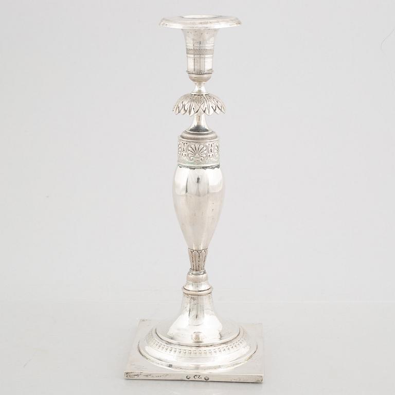 Ljusstake, silver, Berlin 1820-1850.