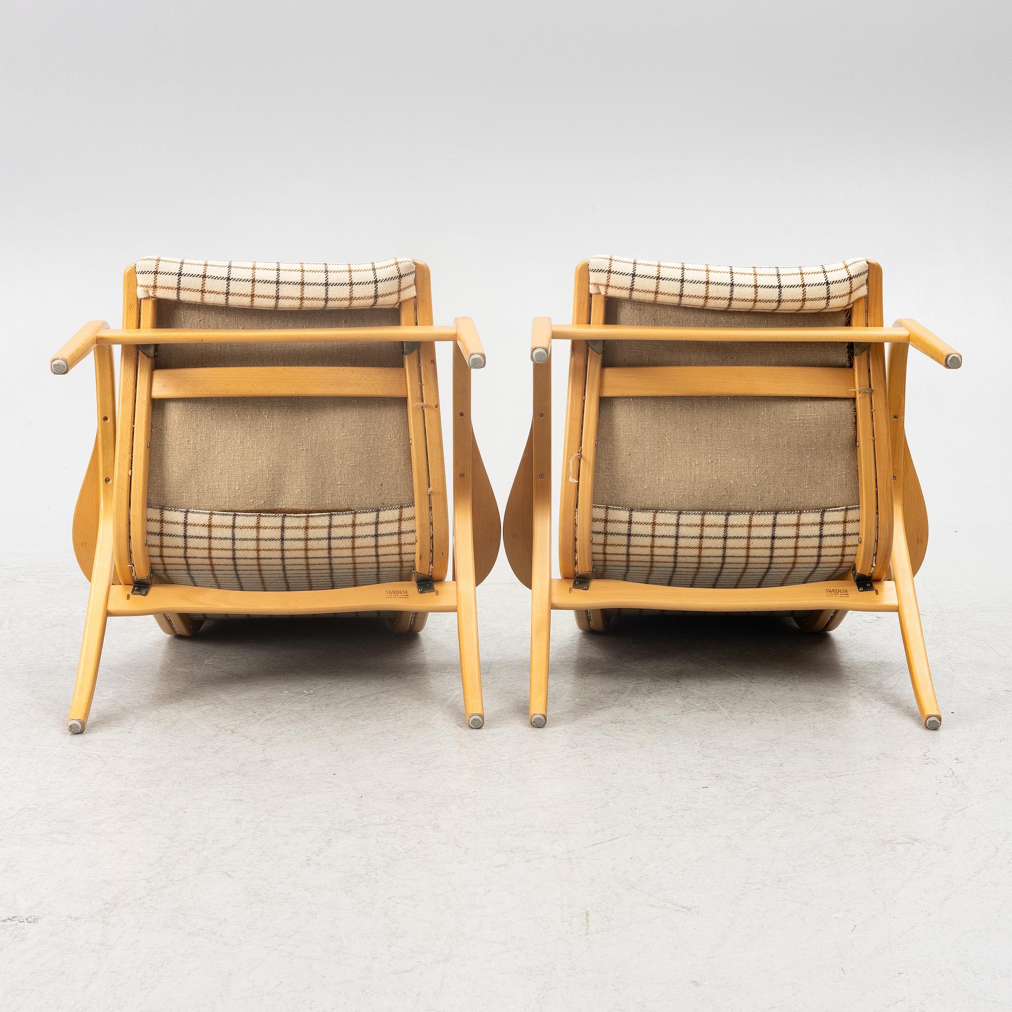 Yngve Ekström, fåtöljer, ett par, "Lamino", Swedese.