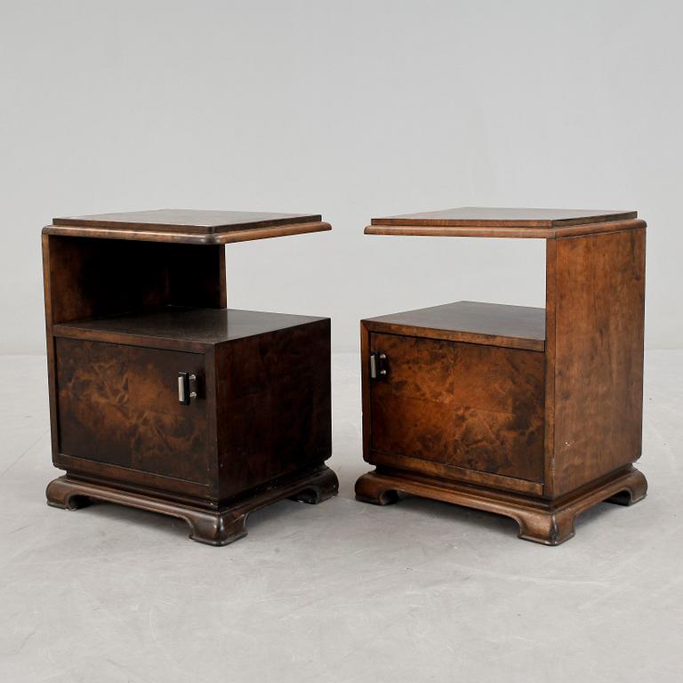 SÄNGBORD, ett par, art deco, 1920/30-tal.