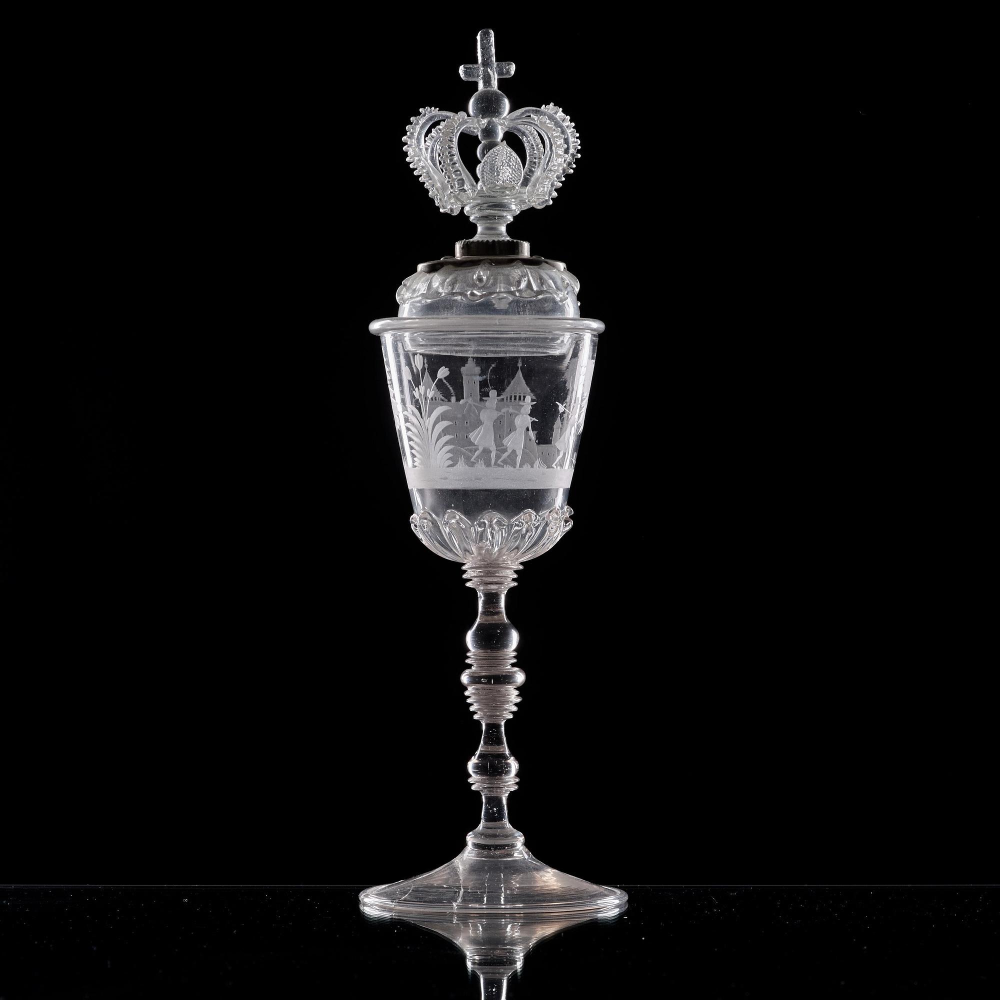 A large goblet with cover, 18th Century.