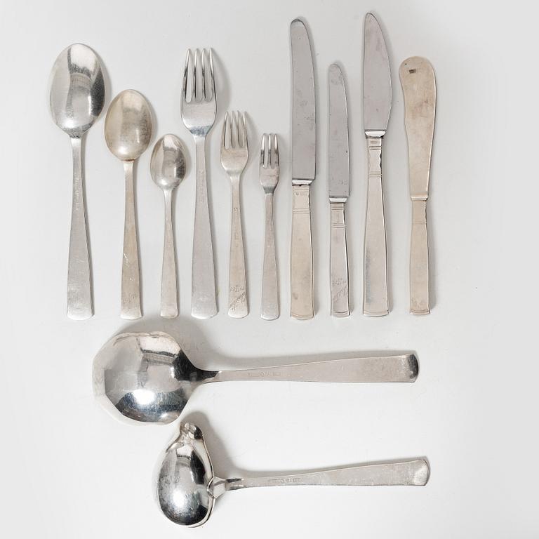 Jacob Ängman, A Swedish silver cutlery set, "Rosenholm", GAB, Stockholm and Eskilstuna 1958-1993 (60 pieces).