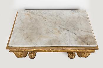 A first half of the 19th century mirror and console table by P G Bylander Göteborg.