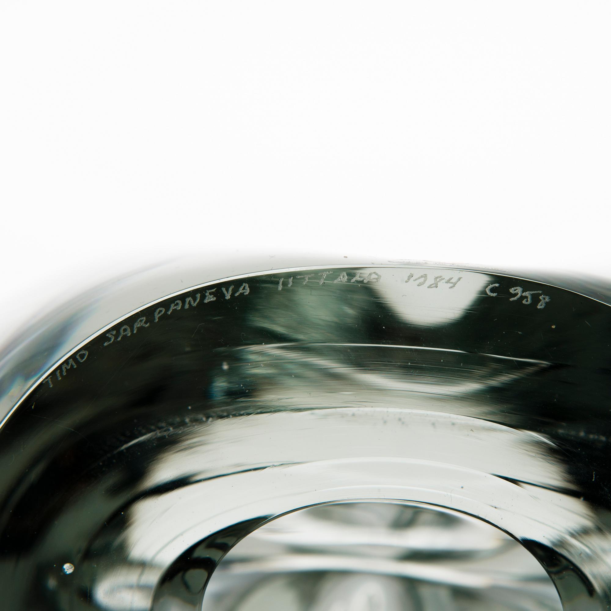 TIMO SARPANEVA,  a 'Claritas' glass sculpture, signed Timo Sarpaneva, Iittala 1984 C958.