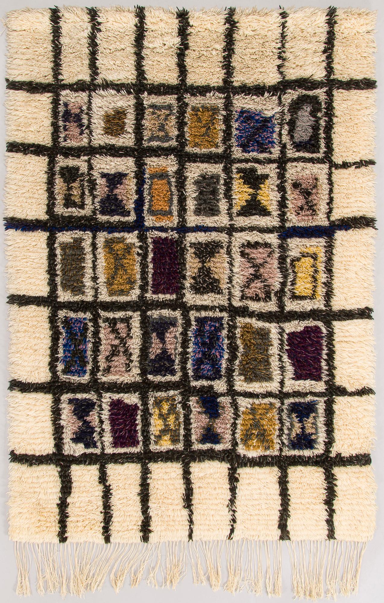 Maija Kolsi-Mäkelä, rya, modell för Helmi Vuorelma. Ca 145 x 100 cm.