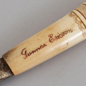 A Sami knife signed Gunnar Ericson and dated 1916.