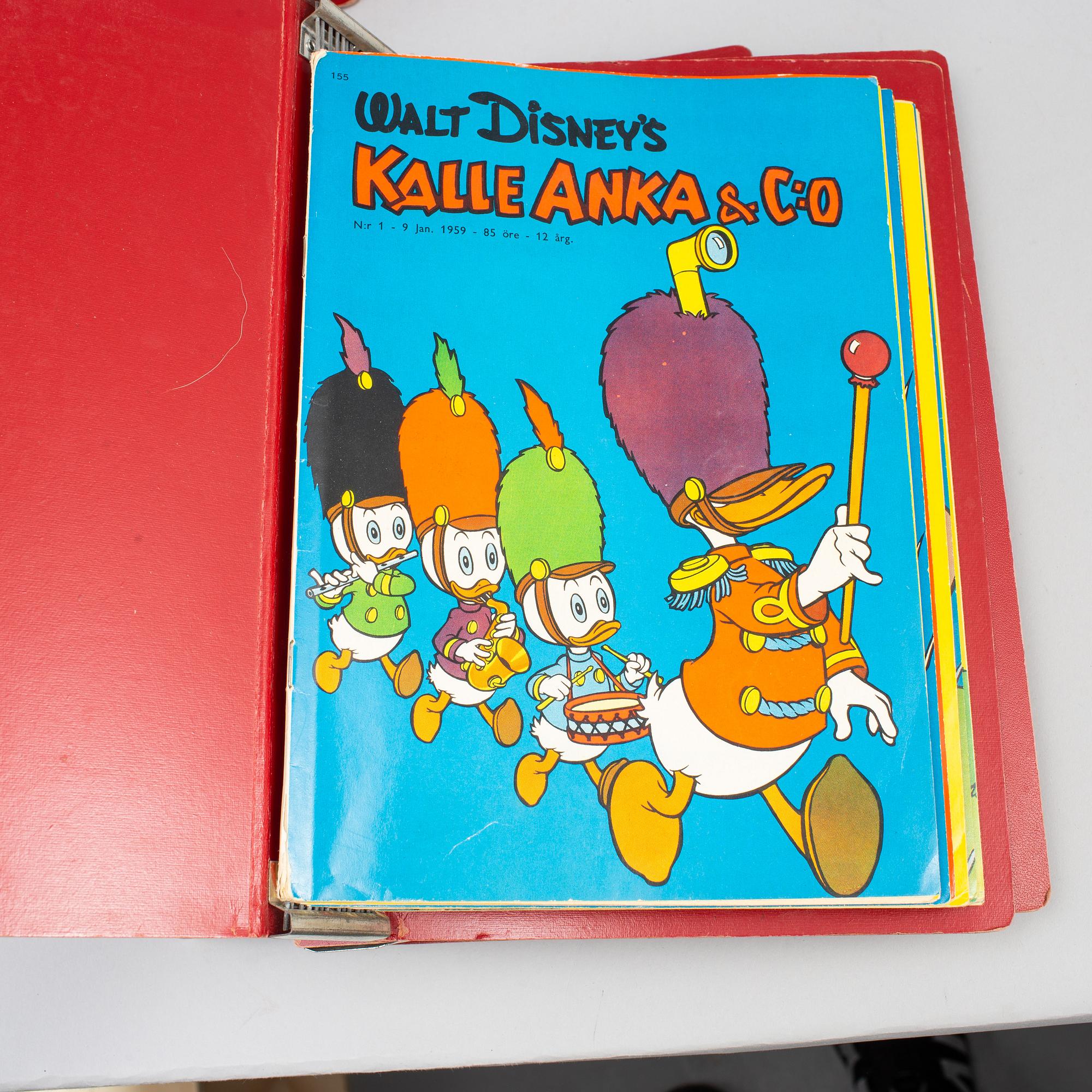 KALLE ANKA, serietidningar, 92 st, 1957-1959.