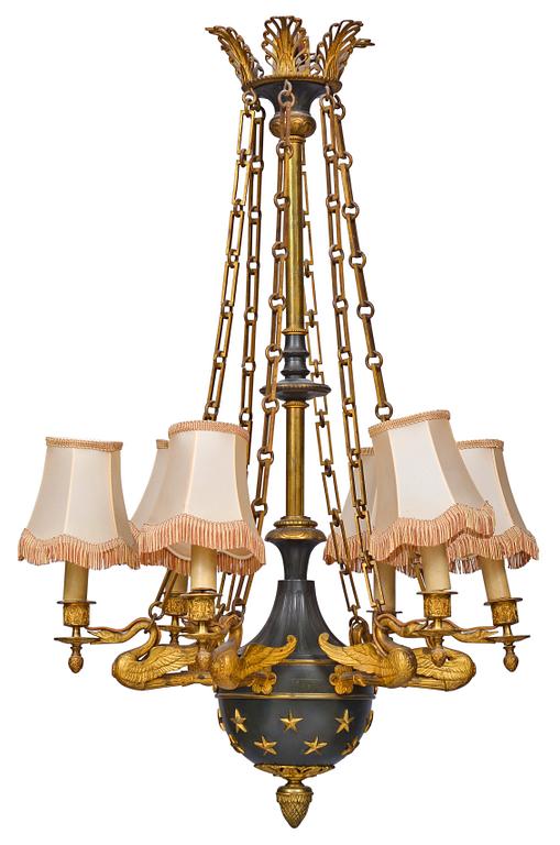 A SIX-LIGHT HANGING LAMP.