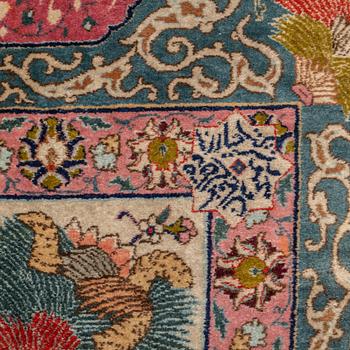 A carpet, a semi-antique Tabriz figural, ca 354,5-362 x 250,5-258 cm.