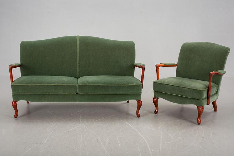 SOFFA och FÅTÖLJ, Bröderna Andersson, 1900-talets mitt.