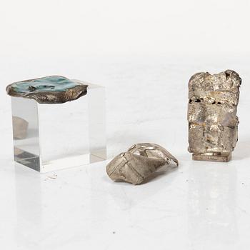 Lars Arby, a stamp and two small sculptures, silver, Gothenburg, Sweden.