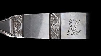 PARTI BESTICK, 10 delar, silver, Bla Eric Ramstedt, Härnösand. Sverige 1800-tal. Totalvikt ca 400 gram.