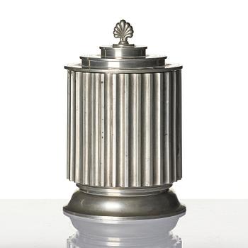 Astrid Aagesen, a lidded pewter jar, Helsingborg, Sweden, 1930s.