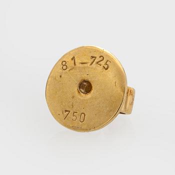 Korvakorut, 18K kultaa, rubiineja ja timantteja.