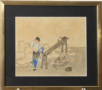 Unidentifed artist, 37 watercolours, China, 20th century.