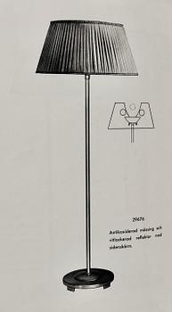 Erik Tidstrand, a floor lamp, model "29676", Nordiska Kompaniet, 1930-40s.