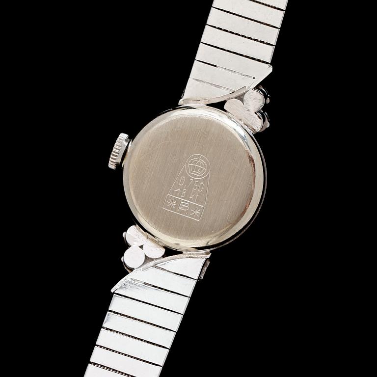 DAMARMBANDSUR, 18 k vitguld, briljantslipade diamanter tot ca 0.30 ct.