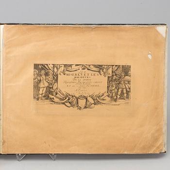 JACQUES CALLOT, Book, collection of 18 etchnings from Les miseres et les mal-hevrs de la gverre. 1633, later edition.