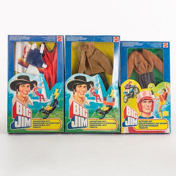 BIG JIM, 13 stycken adventure sets i förpackning, Mattel, 1980-tal.