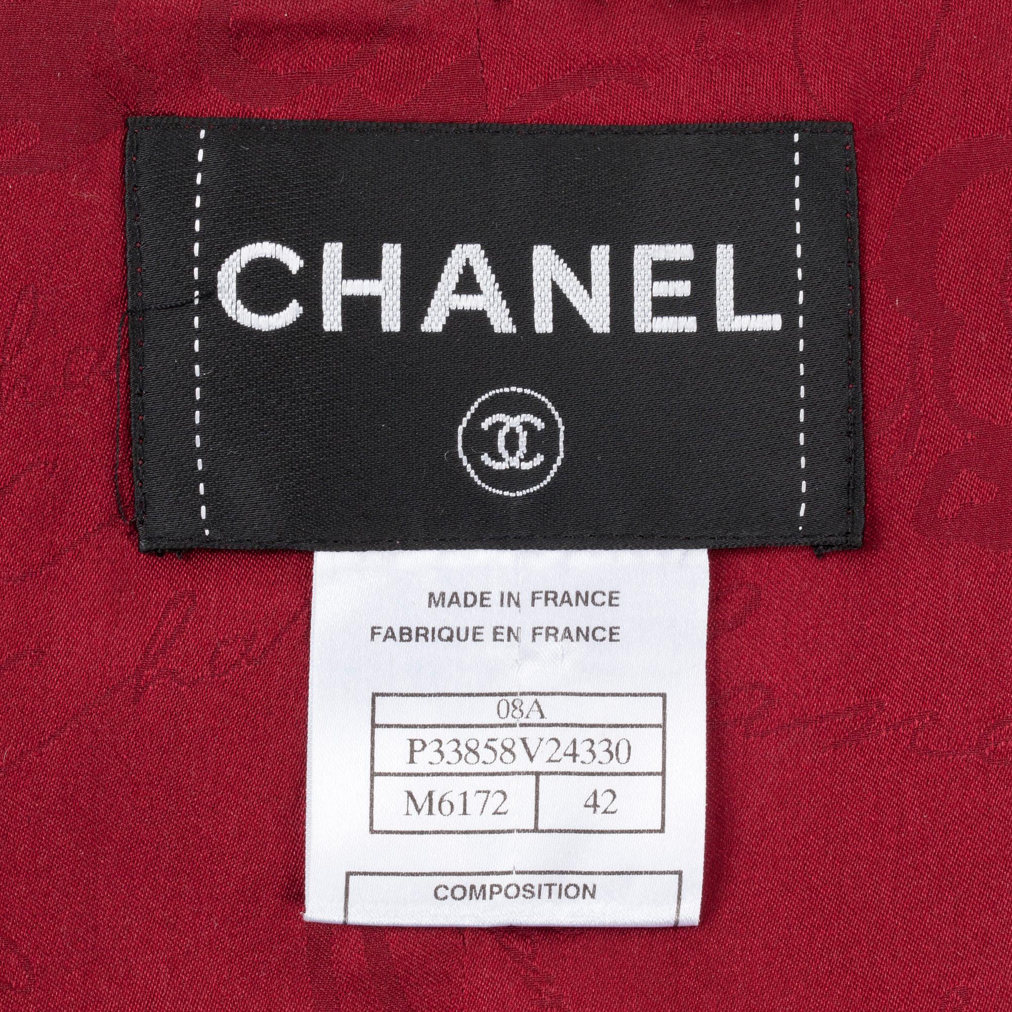 CHANEL, a red woolblend jacket. French size 42.