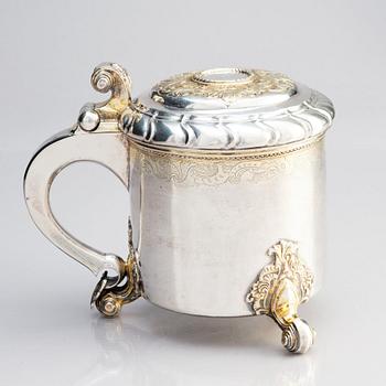 Bengt Biörn, dryckeskanna, silver, Västerås 1748. Rokoko.