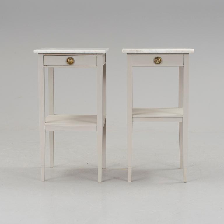 A pair of bedside tables, early 20th century.