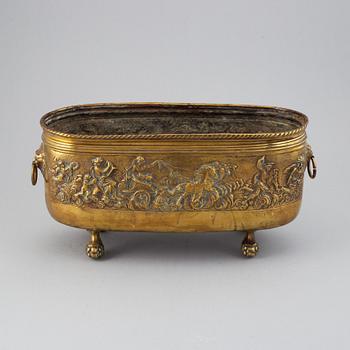 A 19th century brass jardiniere.