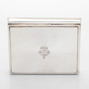 A 20th century silver cigar box, with Finnish import marks, Brødrene Lohne, Bergen.