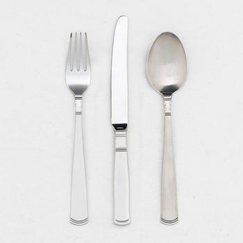 Jacob Ängman, A 96-piece silver flat ware set, 'Rosenholm', GAB & Mema, Sweden, 1996-2014.