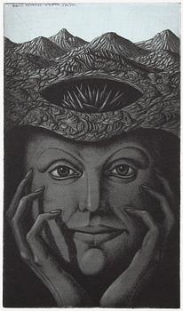 JÖRGEN BOBERG, mapp med 7 st, etsningar, sign o numr 6/130. 1979.