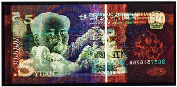 136. David LaChapelle, "Negative Currency, 5 Yuan used as Negative", 2010.