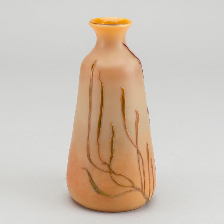 THEODORE LEGRAS, a cameo Art Nouveau signed glass vase.