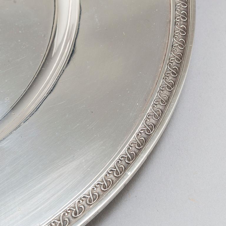 ATELIER BORGILA, undertallrikar, 10 st, sterlingsilver, Stockholm, 1946.