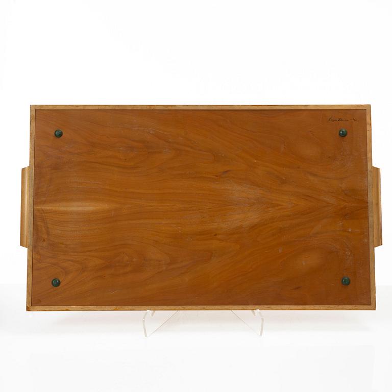 Birger Ekman, Tray, Mjölby Intarsia, 1940.